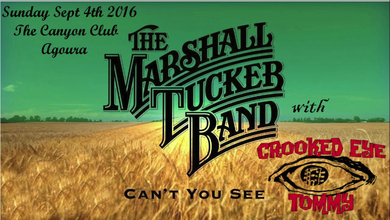 CROOKED EYE TOMMY OPENS FOR MARSHALL TUCKER - Sept 4th
